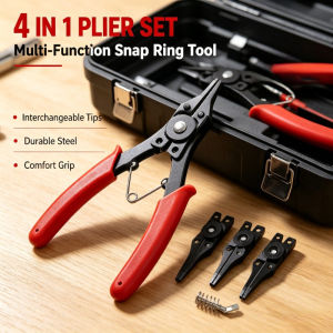 4-in1 Spring Pliers Hardware Tools Multi-tool Head Retaining Circlip Plier Auto Crimp Ring Puller