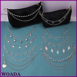 WOADA Multi-layer Metal Chain strap DIY Personality Butterfly Heart Star Pendant Shoulder Bag Chain Straps