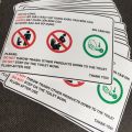 Toilet rule. Biển báo chú ý nhà vệ sinh, nhà tắm, WC. Không giẫm chân lên bồn cầu. Xả nước sau khi sử dụng. 