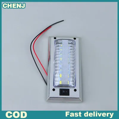 CHENJ แผงไฟ LED 12V-24V ไฟอ่านหนังสือภายในรถความสว่างสูงไฟห้องโดยสารสำหรับรถตู้รถบรรทุก