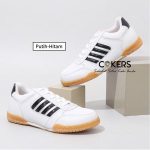 JEDI Putih Strip Hitam / Sepatu Sneakers Olahraga Pria Sol Karet Anti Slip Model Terbaru
