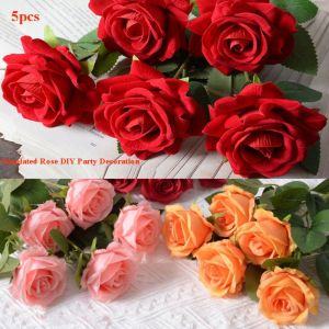 SZXBOGS 5pcs DIY Party Decoration Simulated Rose Festival Supplies 10 Colors Artificial Flowers  Small Rose Home Decor