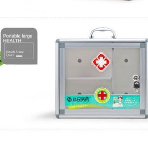 Medicine Box Organizer With Lock First Aid Kit Storage Box Medicine Cabinet Aluminum Alloy Medicine Box Portable