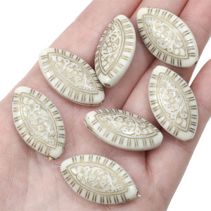 Acrylic Exquisite Gold Painted Beads Tulip Flower Heart Angel Styles Charms Beads for Necklace Bracelet Earring DIY Jewelry Craft Making