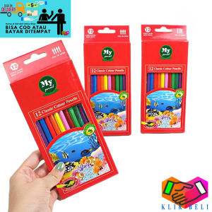 Klik-Beli Pensil 12 Warna Panjang MY PENCIL / 12 Classic Color Pencil / Pensil Coloring Set Anak