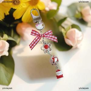 [COD] yixiayun Cute Santa Claus Bow Keychain Pendant Phone Chain Backpack Charm Fashion Girly Heart Bag Hang Accessory Christmas Keyring Gifts