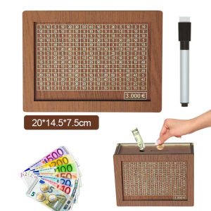 Cash Box with number on the box Wood Money Box Piggy Bank Reusable Creative Savings Box To Check For Helps The Habit Of Saving
