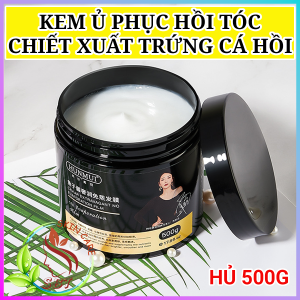 Kem Ủ Phục Hồi Tóc Hư Tổn HUNMUI Chiết Xuất Trứng Cá Tầm Hủ Lớn 500g – Chăm Sóc Tóc Suôn Mượt Dưỡng Tóc Chắc Khỏe Mềm Mại