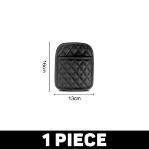 PU Leather Car Storage Pocket Bag Adhesive Seat Back/Door/Center Console Storage Bag Sticky Auto Organizers Car Interior