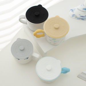 [Eqrbtl] 1pcs Universal Silicone Glass Cup Cover Sealing Protective Lid Heat Temperature Preserve for Coffee Milk Cup with Convex Handle