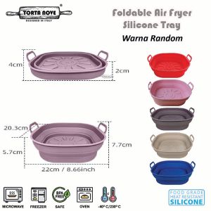 Alas Air Fryer silikon bpa free Anti Lengket Lipat Silicone pot bowl square kotak food grade frier