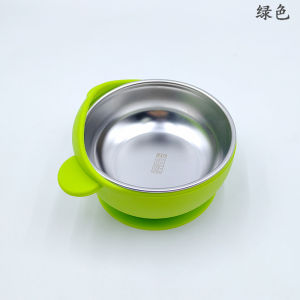 Orzbow Stainless Steel Baby Bowls with Suction 2-in-1 SUS304 Toddlers Bowl & Removable Silicone Suction Kids Bowl