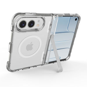 For iPhone Ultra Fold Case Transparent Invisible metal bracket Protective Back Cover MagSafe Wireless Charging Phone Shell Funda