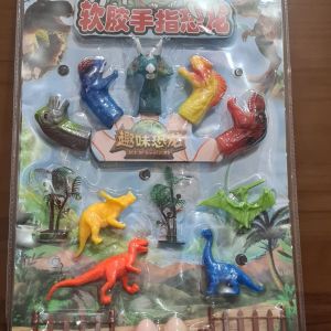 VIRALSHOP88 Mainan 15pc boneka dinosaurus jari karet anak dewasa