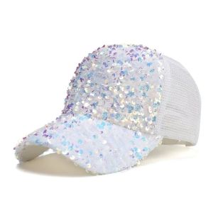 PLLEWY Breathable Shiny Sequin Baseball Cap Mesh Casual Duck Tongue Caps Fashion Korean Girls Women Sun Hat Summer