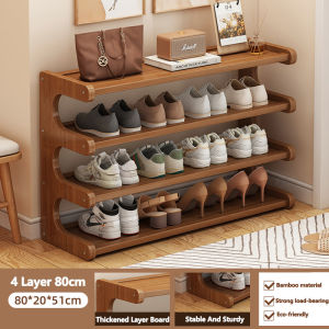 Bamboo Shoe Rack Organizer Multi-layer Storage Rack Portable Living Room Wood Shoe Cabinet Shoe Organizer Wood Shoe Rack Bamboo Stackable Shoes OrganizerStorage Stand Book Plants Rack