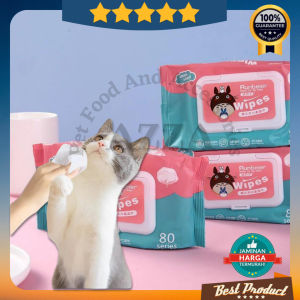 Pet Wipes 80 pcs Tissu Basah Kucing Dan Anjing Hewan Peliharaan Untuk Mata Dan Telinga