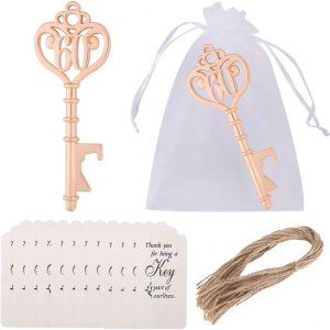 60 Shaped Key Bottle Openers for Birthday 60th Birthday Gifts Souvenirs for Guest (Gold 60th)