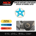 EMBLEM MOTOR LOGO BINTANG 3D TIMBUL BINTANG PETIR AKRILIK MIRROR SUDAH SAMA PEREKAT. 