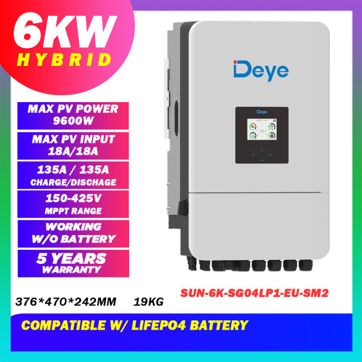 Deye 6kw 6000w 5kw 5000w Hybrid Solar Inverter with 5kw EPS and wifi ...