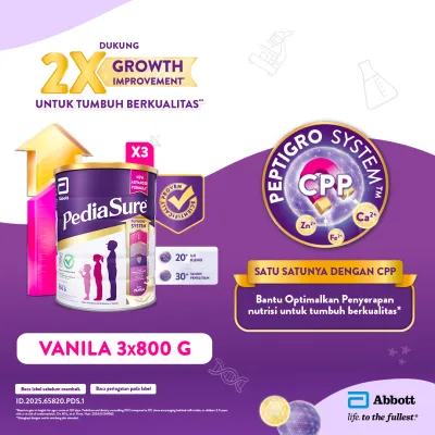 PediaSure Vanila (1-10th) 3x800gr - Nutrisi Pertumbuhan