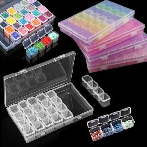 Dream Hunter 28กล่องเก็บอุปกรณ์ตกแต่งเล็บกล่องเก็บเครื่องประดับเล็บกล่องเพชรขนาดเล็กกันตกเคสปักครอสติช Diy