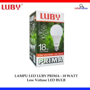 Bohlam Lampu LED Luby Prima 18 W Cahaya Putih Low Voltase A-Bulb SNI