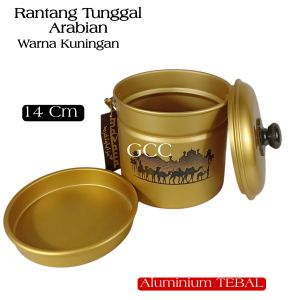 Lunch Box Arabia Gold Rantang Tunggal Kuning Lengkap Mangkuk Bahan Almunium Tebal