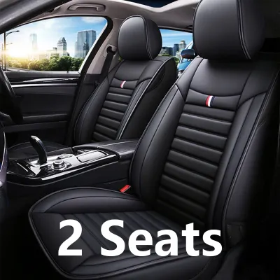 ✨Universal Car Seat Cover✨Fully Surrounded PU Leather Seat Cover Set Waterproof Breathable Car Seat Cushion Protector (Front+Rear row) Kusyen Kereta Red Black Blue Automotive Interior Accessories