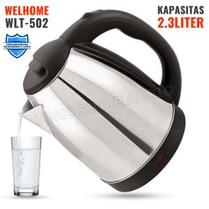 Teko Listrik Isi 2 Liter Air Pemanas Air Kettle Elektrik 600 Watt WELHOME WLT-502 Lapisan Anti Karat