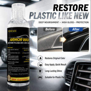 Plastic Trim Restorer Car Care Oil Black Bumper Dashboard Interior Exterior Motorcycle Surface Shine Auto Detailing Vehicle Maintenance Easy Application Formula