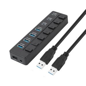 7 cổng USB Bộ chuyển đổi mở rộng 5gbps Tốc độ nhanh truyền dữ liệu 4 USB một 3 USB C Cổng Thiết bị chuyển mạch điều khiển cho PC máy tính xách tay