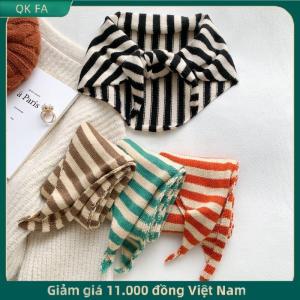 QK FA ✨ Phụ Nữ Mùa Thu Mùa Đông Khăn Choàng Mùa Đông Ấm Áp Mềm Dệt Kim Sọc Tam Giác Khăn Thời Trang Phụ Nữ Khăn Quàng Cổ Khăn Quàng Cổ Kỳ Nghỉ Quà Tặng