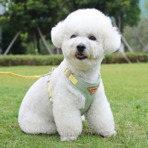 NCNC Soft Dog Harness and Leash Set Breathable Mesh Adjustable Pet Harnesses Pet Accessories Puppy Reflective Harness Dog Chest Straps Prevent Breakout