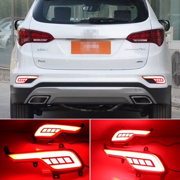 1 Set For Hyundai Ix45 Santa Fe Santafe 2016 2017 2018 LED Rear Bumper ...