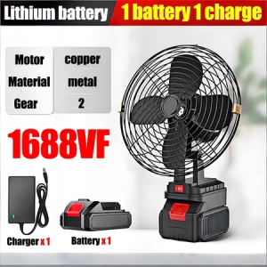 6‑in‑1 Lithium Battery Rechargeable Fan 8‑Inch Powerful Desktop Foldable Fan 45000mAh Large Capacity Battery 90°‑135° Adjustable Tilt Angle Up To 99 Hours Long Battery Life Multi‑Purpose High‑Power Portable Electric Fan For Home Office Outdoor Camping Use