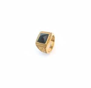 CINCIN PRIA TITANIUM BATU KOTAK LIST ZIGZAG MOTIF WARNA SUPER ELEGAN ANTI LUNTUR DAN ANTI KARAT COD