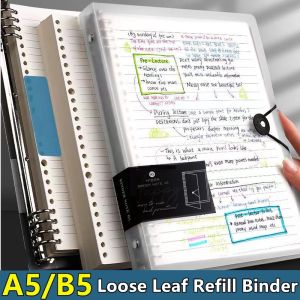 A5 Refillable Plastic Cover Note-book Loose Leaf B5 Stationery 60 sheets Big Binder Notebook Refill