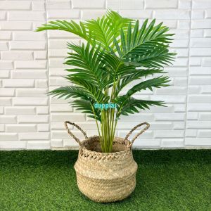 Pohon Hias Tanaman Artificial Palem Kelapa Hijau X18 Semilatex Cover Pot Purun Belly Dekorasi Kantor Hiasan Ruang Tamu