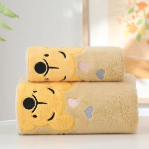 Kids Bath Towel Cute Winnie Design Cartoon High Absorbent Baby Cartoon Soft Kids Bath Towel Tuala Bayi