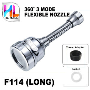 3 Modes Spray Faucet Extend Nozzle 360* Rotation Kitchen Flexible Filter Aerator Bubbler F113 Short / F114 Long
