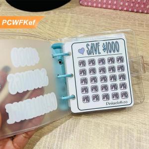 【PCWFKef】 Tiết kiệm thách thức cuốn sách tiết kiệm £ 1000 tiền chất kết dính mini xách tay Tiền cuốn sách tiết kiệm rời lá Máy tính xách tay tiền mặt ngân sách lưu trữ cuốn sách
