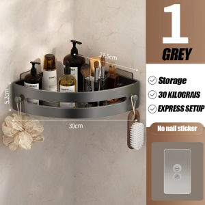 Bathroom Rack Corner Storage Organizer Wall Monted Toilet Shelf Shower Rak Kitchen Shelves Bilik Mandi Dinding No Drill