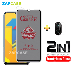 PAKET 2in1 Anti Gores Layar Privacy Vivo Y11Y12i Free Tempered Glass Camera Lens