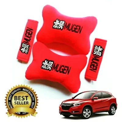 bantal mobil 2in1 tulisan T*D Mu*en Spa*co Head rest 2 in 1 aksesoris interior mobil murah keren