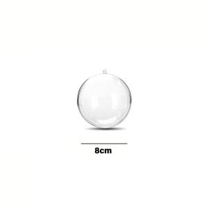 4PCS Christmas Transparent Hollow Ball Pendant 5/6/8/10cm DIY Fillable Plastic Christmas Tree Hanging Pendant 2024 Wedding Christmas Holiday Party Decoration