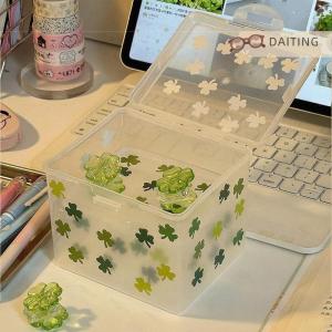 DAITING New Transparent Plastic Storage Box Photocards Small Card Storage Box Desk Organizer Box Classification Box Stationery