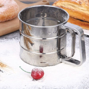 Sifter Shaker Mesh Flour Sieve Filter Icing Sugar Powder Strainer With Measuring / Penapis Tepung