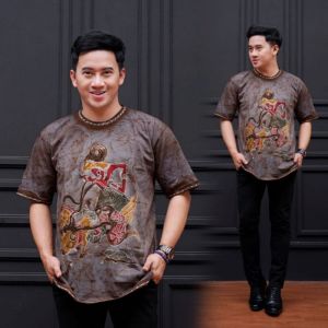 KAOS BATIK TULIS WAYANG ONTHEL BECAK VESPA MOTIF TERKEREN TERVIRAL