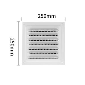 NOBLELUX Stainless Steel Metal Vent Cover White Black Built-in Insect Screen Louver Air Vents Grille Square Ventilation Covers Bathroom Home Office